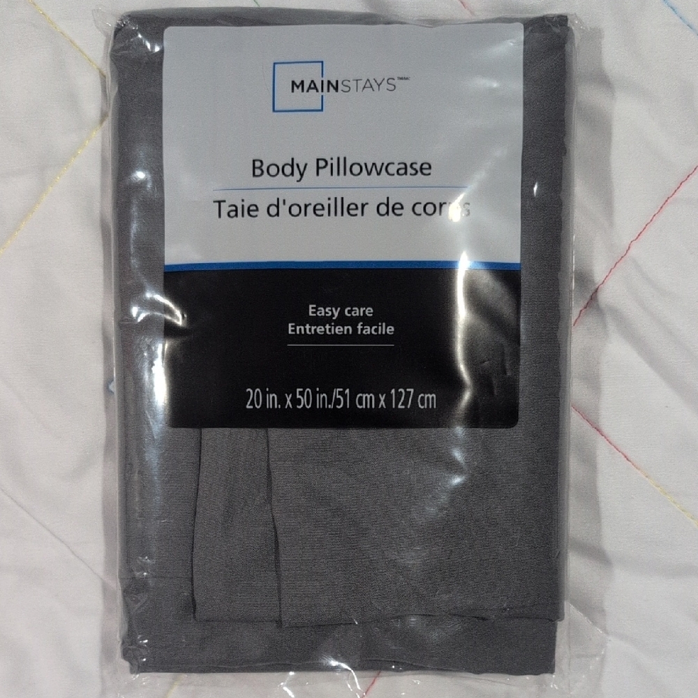 Mainstays Charcoal Body Pillow Cover